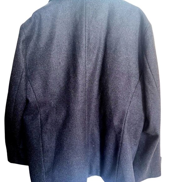 Claiborne Mens Charcoal Preppy Academic Wool Peacoat Double-Breasted Jacket XL - Picture 3 of 14